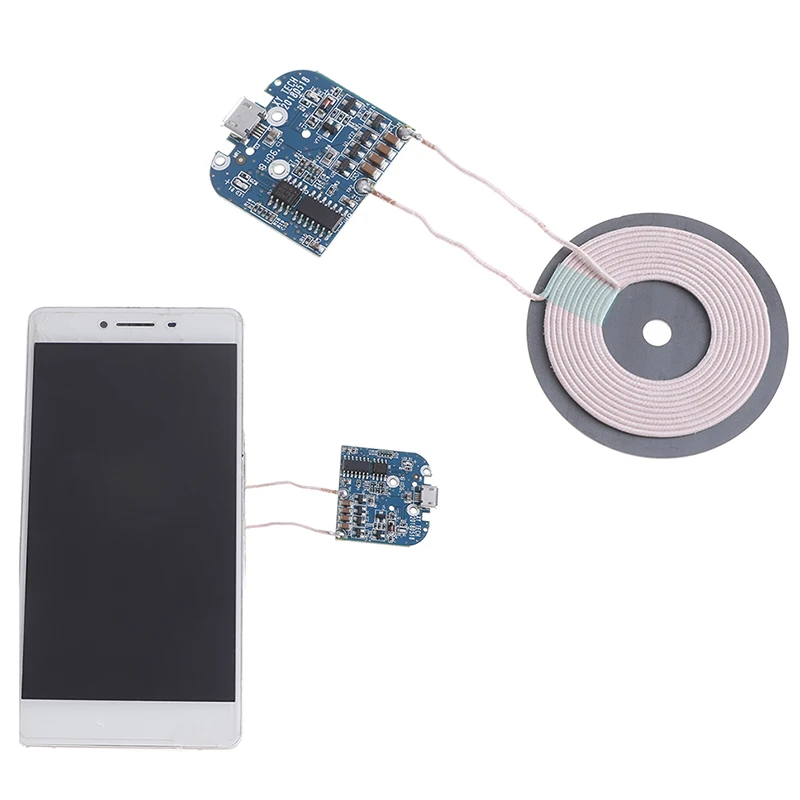 

1pc 2019 new Portable 5W Qi Fast Charging Wireless Charger PCBA DIY standard Accessories transmitter module coil circuit board
