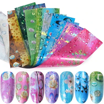 

16pcs 20*4cm Colorful Waterdrop Nail Foil Set for Manicure Charms Summer Water Transfer Stickers Adhesive Nail Tips Slider TR794