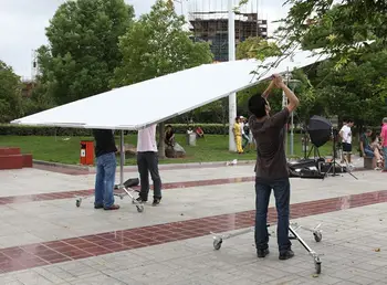 

3.6*3.6m Butterfly diffusor reflector + frame + 2x roller stands backgroud kit Camera Background