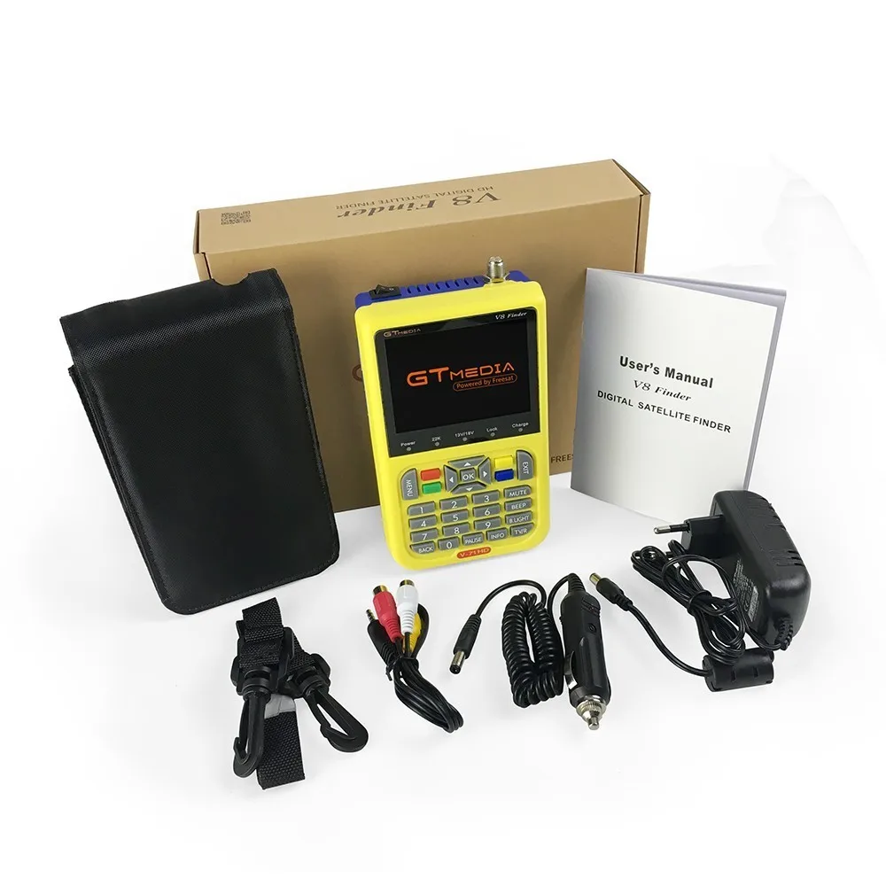 

[Genuine]FREESAT V8 Finder Portable With 3.5 Inch LCD Monitor Satellite Finder Meter DVB-S/S2 Tuner V8 SatFinder Dish Receiver