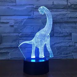 Динозавр 3D светодио дный лампа 7 цветов ночник для светодио дный детей сенсорный светодиодный USB Настольный Lampara Lampe детский спальный ночник