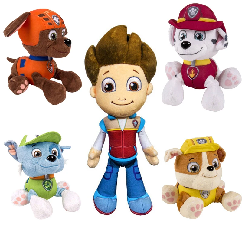 

5 pcs Kawaii Anime Patrol Canine Plush Toy Kids Gifts Firefighting Assistance Puppy Dog Cute Animal Stuffed Doll Fluffy Pups Set