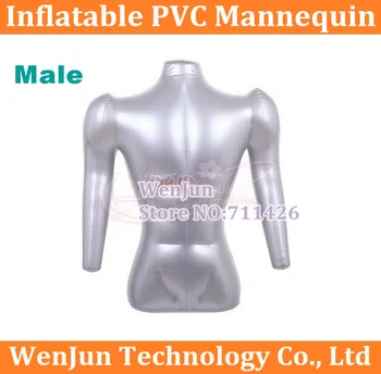 

Top Selling Male Half Body with Arm Inflatable Mannequin men Shirt Tee Top Display Torso Model 1pcs
