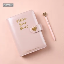 NEVER Light Pink Series Spiral Binder Notebook Korean Grid Dotted Line Paper A6 Planner Diary Personal Note Book Gift Stationery