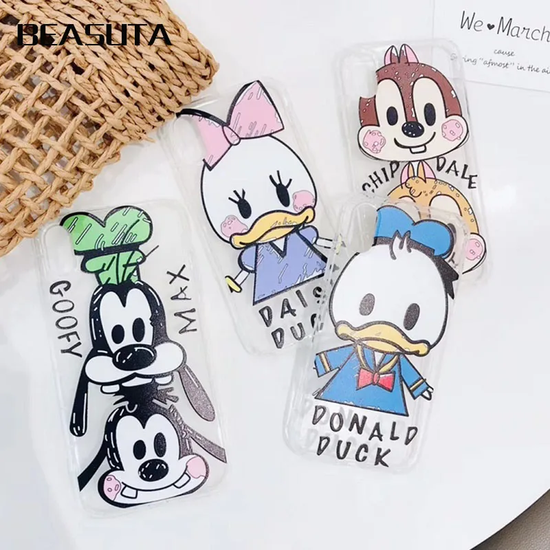 

Mickey Minnie Donald Daisy Duck Goofy chip dale Phone Case cover For iPhone XR X 8 7Plus Soft Cover For iPhone 7 6s XS MAX Case