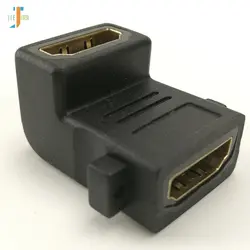 300 шт/партия черный Универсальный HDMI Женский к женскому Прямоугольный угол вращение локтя 360 градусов адаптер HDMI подключение HDTV