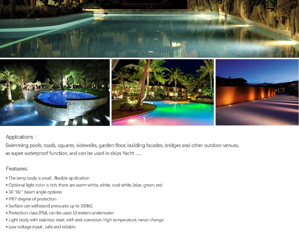 DHL 10 unids/lote 3 W 12 V IP68 luz RGB piscina natación fuente lámparas leds acuario piscina subacuática inoxidable empotrado acero