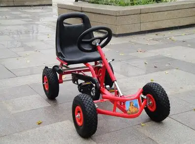 Детская педаль Go Kart Ride на резиновых колесах Спортивные Гоночные Игрушки Трайк-автомобиль RICCO - Цвет: Красный
