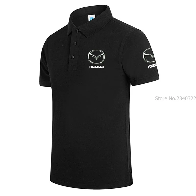 Летняя новинка, мужская хлопковая рубашка поло с принтом Mazda, мужская и женская деловая рубашка поло - Цвет: 3
