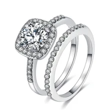 17IF, модные кольца Engagemen с цирконием и кристаллами для женщин и девочек, набор серебряных обручальных колец, свадебные ювелирные изделия для влюбленных, вечерние, подарок