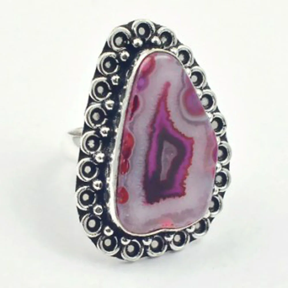 

Solar Quarts Ring Silver Overlay over Copper, USA Size 7 , R3485