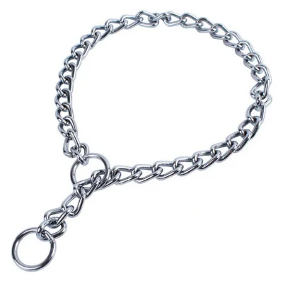 Stainless steel Ошейник для собак из углеродистой стали, 1 шт., 4 размера, крепкий прочный ошейник для маленьких, средних и больших собак, цветная цепочка, ошейник для дрессировки щенков - Цвет: Stainless steel