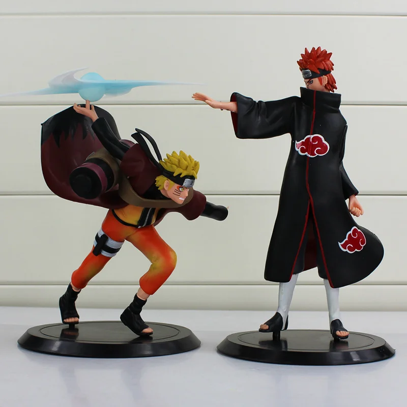 

2pcs/lot Hot Anime Naruto Pain Yahiko + Uzumaki Naruto PVC Action Figure Collectible Model Toy Free Shipping 16-18cm