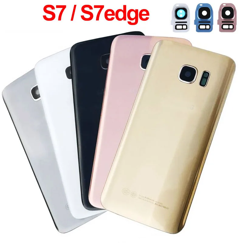 

for Samsung Galaxy S7 G930 G930F S7Edge G935 G935F Back Door Battery Housing Rear S7 Edge Battery Back Glass Cover with lens