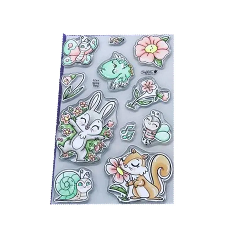 Милый кролик прозрачный силиконовый штамп набор для скрапбукинга/открыток декоративные прозрачные штампы