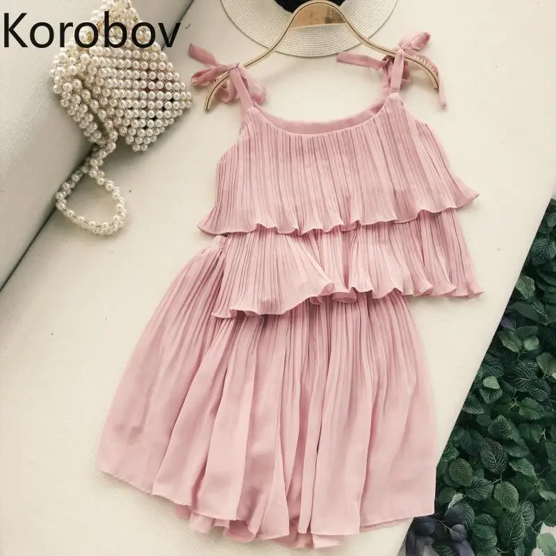 Korobov/комплект из 2 предметов в пляжном стиле Женская Летняя короткая блузка с