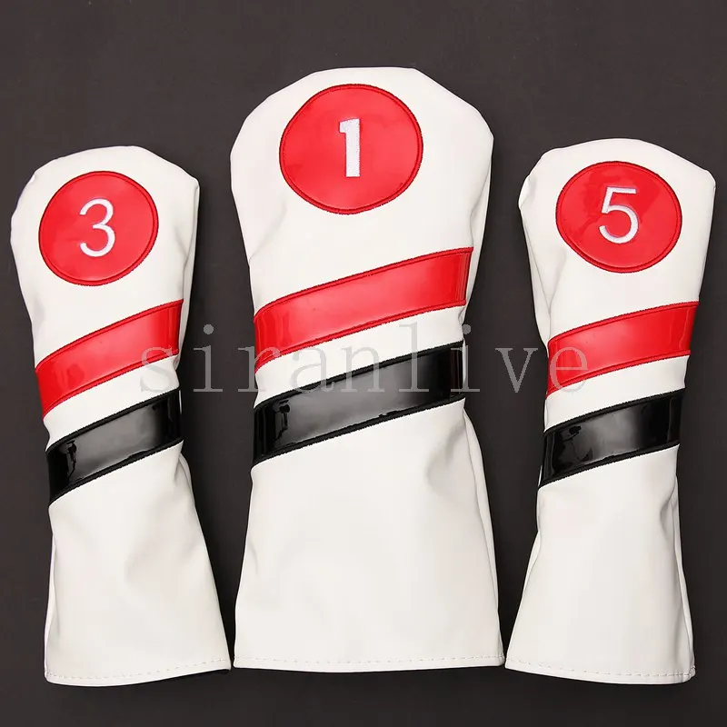 

Golf Club #1 #3 #5 Wood Headcovers Driver / Fairway Rescue Woods / Hybrid PU Leather Head Covers Set Protector