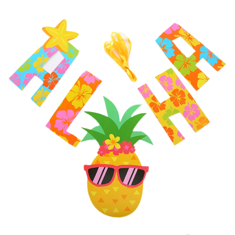 SHGO Hawaii Вымпел для вечеринки с надписями ананас Висячие баннеры декор дня