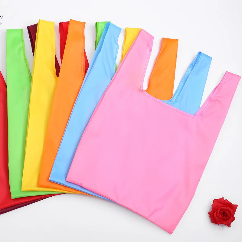 Fashion Waterproof Portable Foldable Green Reusable Shopping Bag Tote Folding Pouch Hand Convenient Large-capacity Storage Bags | Дом и сад