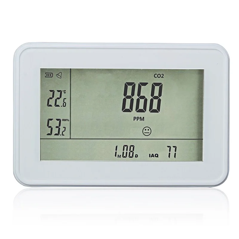 

Digital CO2 Detector Air Quality Monitor Gas Leak Analyzer Temperature Humidity Carbon Dioxide Sensor with Indoor/Outdoor Alarm