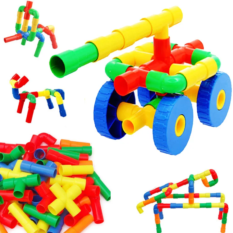 Pipeline building blocks plastic water pipe building blocks toy 2 bag