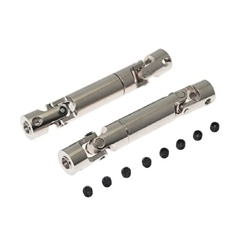 Kodrily RC Crawler Drive Shaft For RC, Upgrade Accessories Metal Drive Shafts Set 2pcs Silver 1 16 Car Driveshaft Compatible With Wpl 1 16 Scale Rc Military Truck 2 36 X 0 31inch