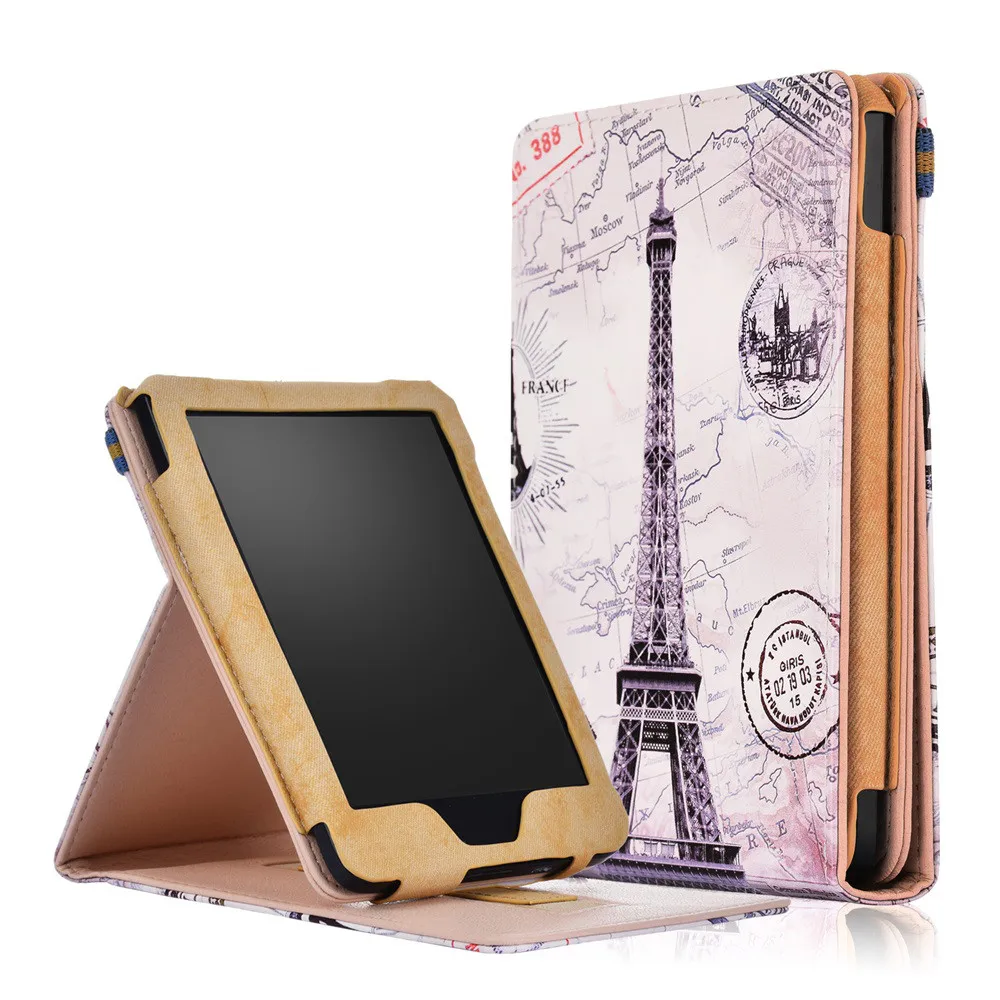 

Protective Case For Kobo Clara HD 6'' Auto Wake Sleep Flip Leather pattern Stand Case Cover For Kobo Clara HD 6'' 2018 eReader