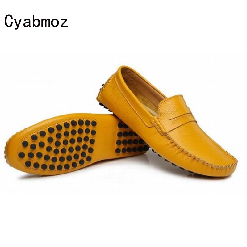 

Fashion Popular Men Flat Shoes Genuine Leather Breathable Moccasins Male Brand Casual Shoes Lazy Soft Loafers Creepers Peas shoe