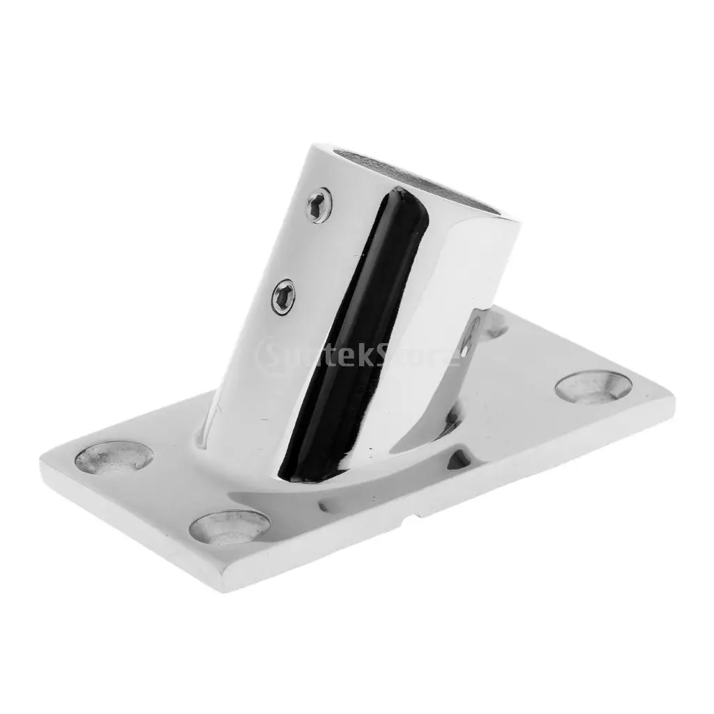 4 Pieces 7/8'' 60 Degree Boat Deck Square Base Marine Grade 316 Stainless Steel Hand Rail Fittings