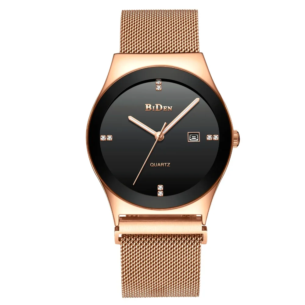 

BIDEN Auto Date Men Watch Military Sport Army Male Clock Top Brand Luxury Mesh Stainless Steel Quartz Wrist Man Watches 0079