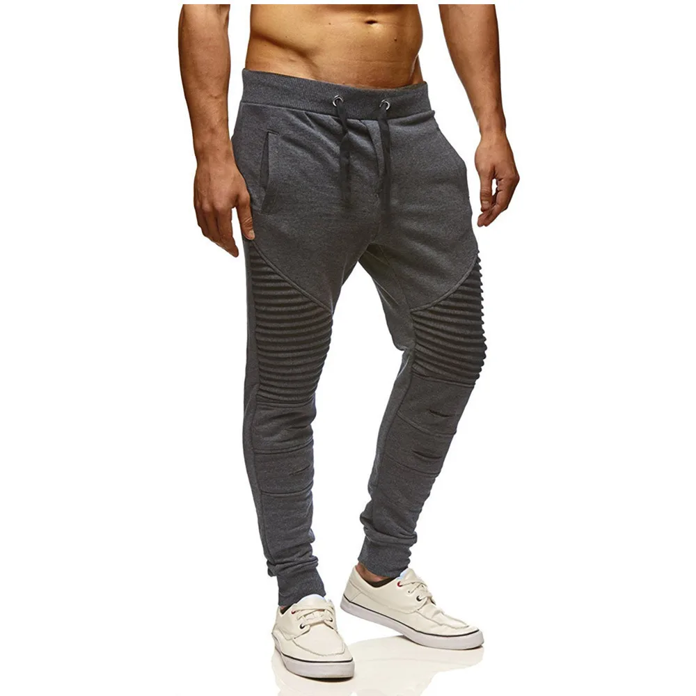 Рваные плиссированные мужские брюки для пробежек полосатые тонкие брюки мужские хип-хоп уличные спортивные брюки pantalon homme