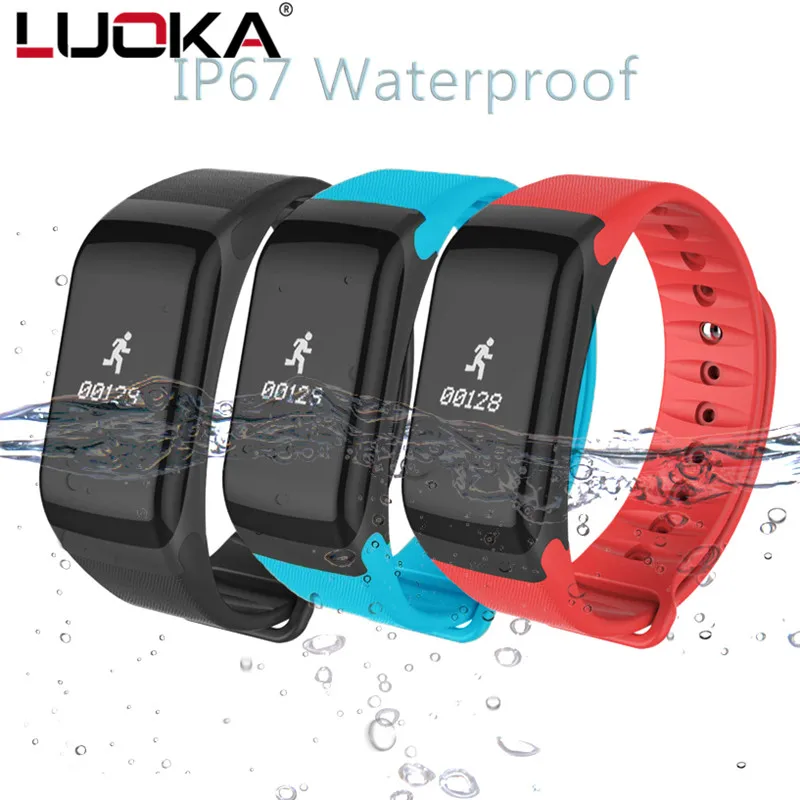 LUOKA Fitness Tracker Wristband Heart Rate Monitor Smart Bracelet F1 Smartbracelet Blood Pressure With Pedometer Bracelet