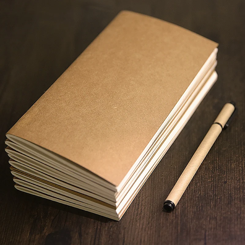 1 шт записная книжка из воловьей кожи, пустая книга-блокнот, винтажная мягкая записная книжка, ежедневная записная книжка с крафт-обложкой, записная книжка