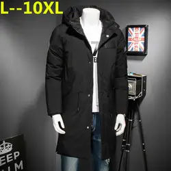Большие размеры 10XL 9XL 8XL 6X2018 зимняя куртка Для мужчин шляпа съемный теплое пальто повседневные парки с хлопковой подкладкой зимняя куртка