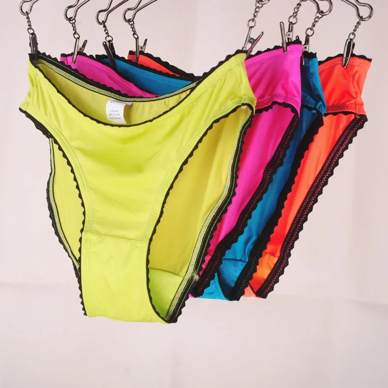 High Quality Candy Colors Women Underwear Briefs Nylon Panties Plus