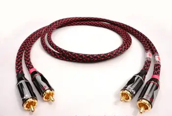 

1 pair Double lotus audio signal line Pakwai RCA plug 4N OFC HIFI 2RCA Male to Male Audio Cable