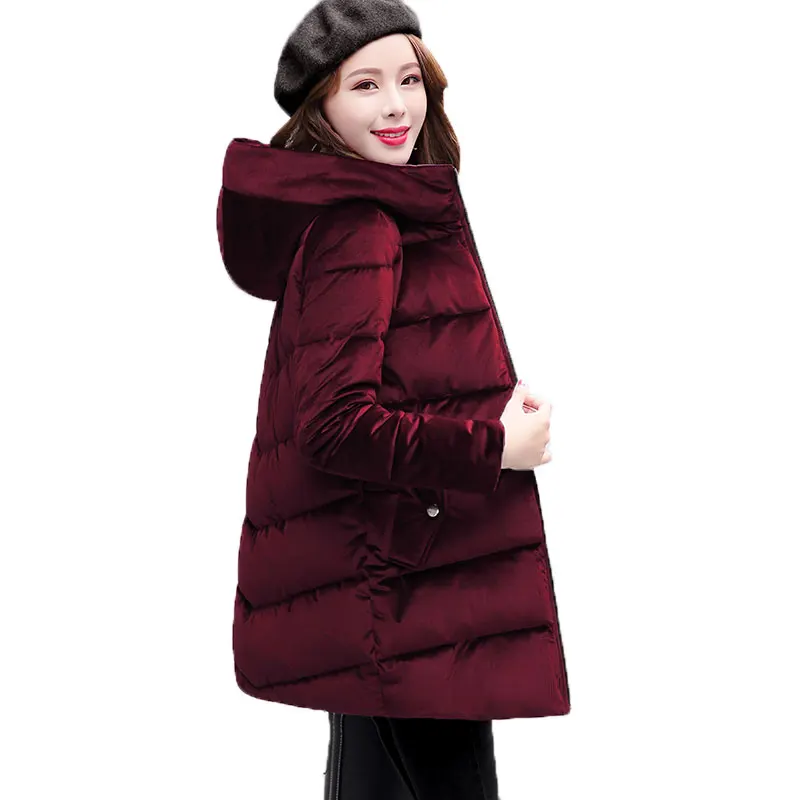 Qualité Supérieure Velours Épais 2019 Chaud Taille Capuche Pull Femmes Parkas 134 Veste À red Grande Black Femelle Manteau De Vers Le D'hiver Coton Bas Or blue Jacket Nouvelles Cq0zx6wzZ