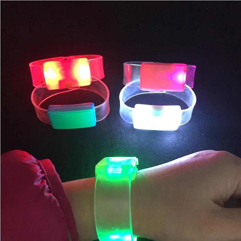 

50PCS Personalized Custom LED Glow Bracelet Colorful Night Light Print Logo Text Brand LED Wristbands For Dance Glow Party
