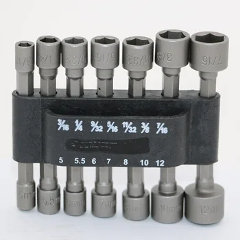 

14pcs/Set Power Nut Driver Wood Drill Bit Metric Socket Wrench Screw Sleeve Pneumatic Electric Batch Head Self Tapping Screw