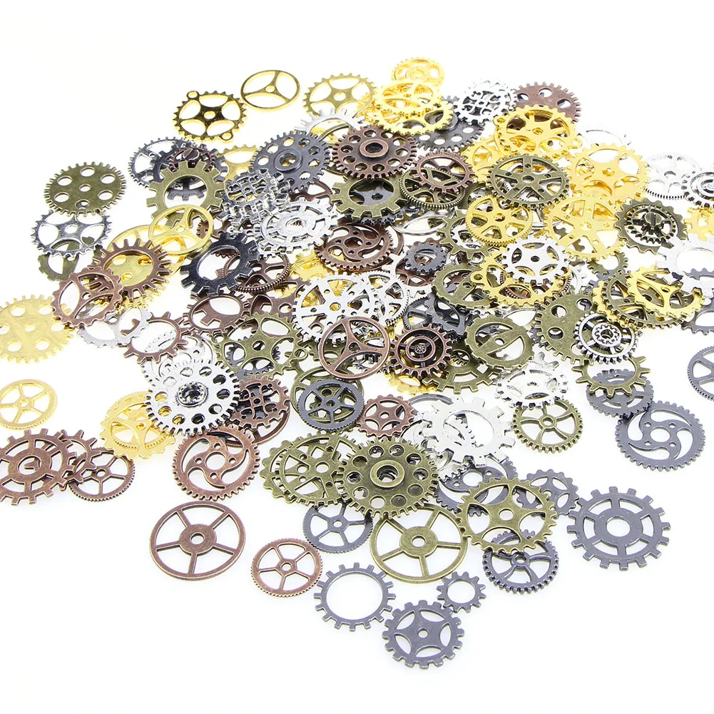 1 lote Cogs mezcla ruedas de aleación engranaje pulsera mecánica accesorios artesanía colgante Vintage reloj de pulsera piezas antiguas Steampunk DIY