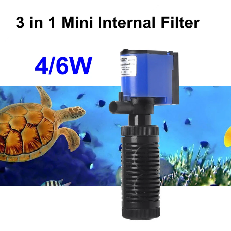 Mini Aquarium Internal Filter Pump Submersible Filter Air Pump Water