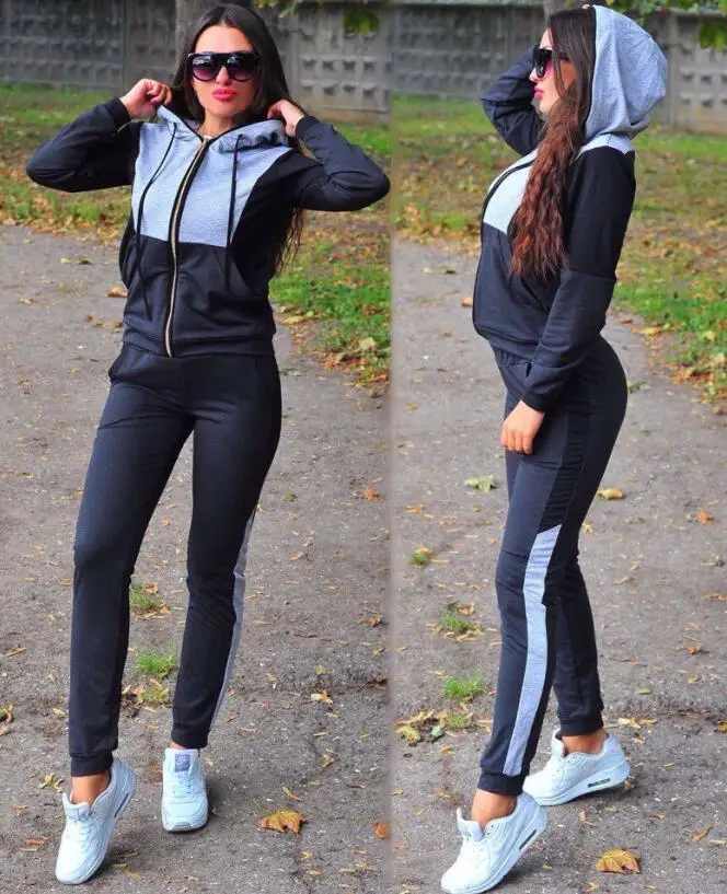 New Women two piece set top and pants Casual Sport Suit Plus Size Tracksuit \Womens 2 Piece Sets 2019 Zipper Tracksuit Female New Women two piece set top and pants Casual Sport Suit Plus Size Tracksuit \Womens 2 Piece Sets 2019 Zipper Tracksuit Female
