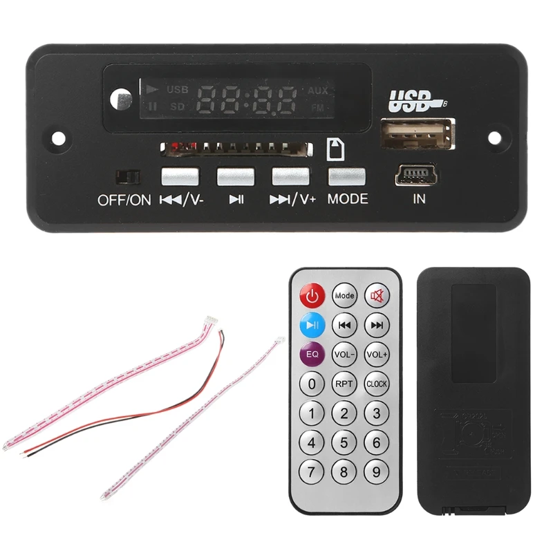 

New 12V Car Handsfree Bluetooth USB 2.0 MP3 Decoding Board With Bluetooth FM Module
