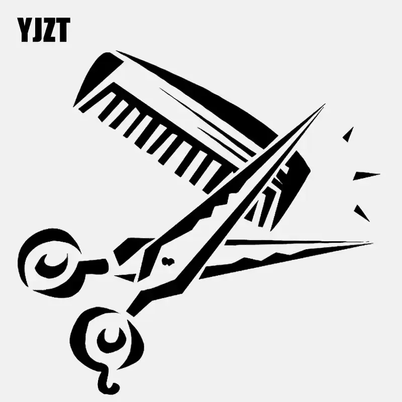 Yjzt 13 6cm 13 2cm Barber Shop Hair Salon Vinyl Motorcycle Car