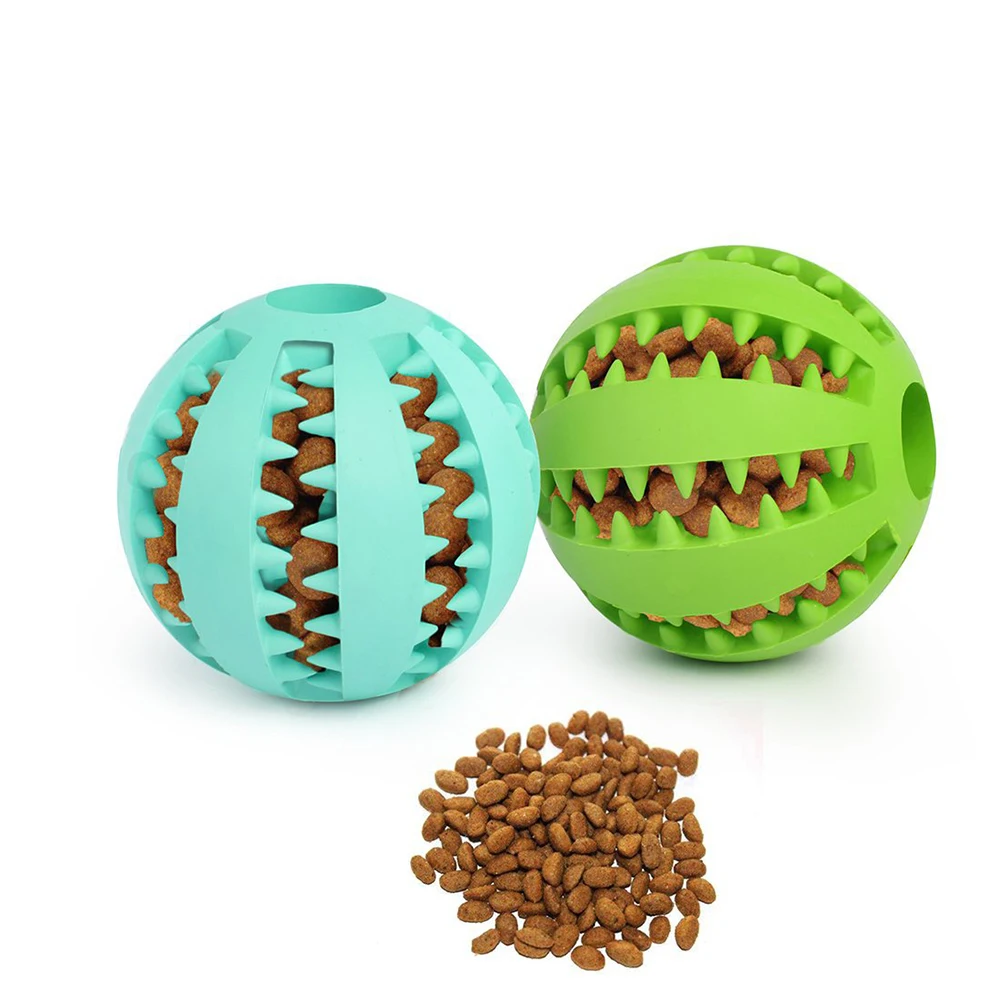 

7 5 cm Pet Dog Toys Rubber Ball Chew Toy Funny Interactive Elasticity Ball For Dog Cat Puppy Tooth Clean Ball Of Food