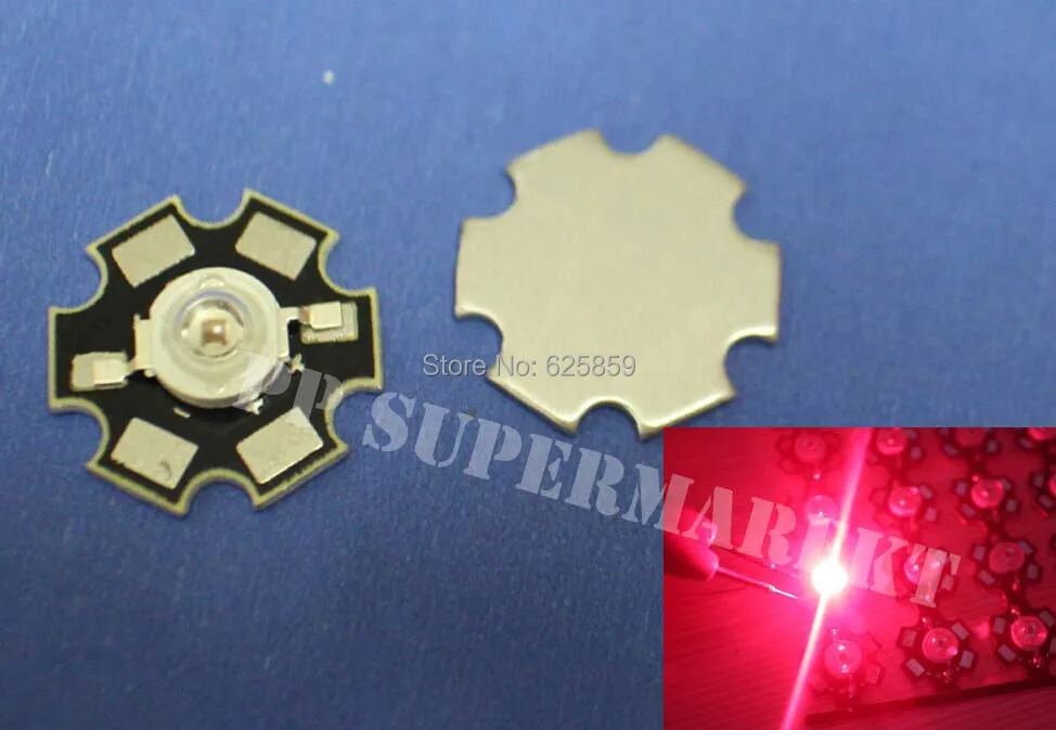 

Free shipping 10pcs Red 3W 640nm High Power LED on star PCB for Plant Growing