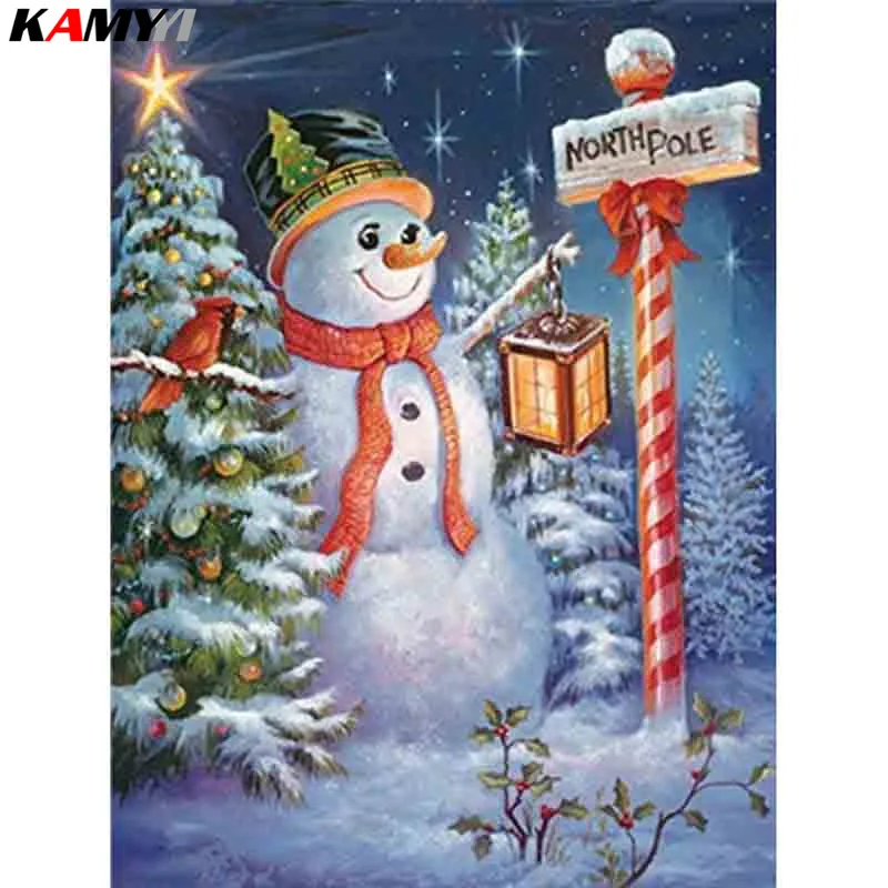

5D FULL Diamond Painting Cross Stitch kits snowman Christmas tree image DIY Diamond embroidery Diamond mosaic Hand XY1