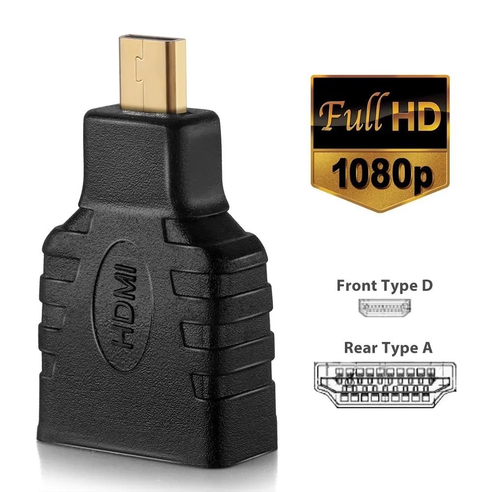 1 ШТ. HDMI Микро-Адаптер Позолоченный Микро-HDMI для HDMI Мужской и Женский Адаптер Хорошее