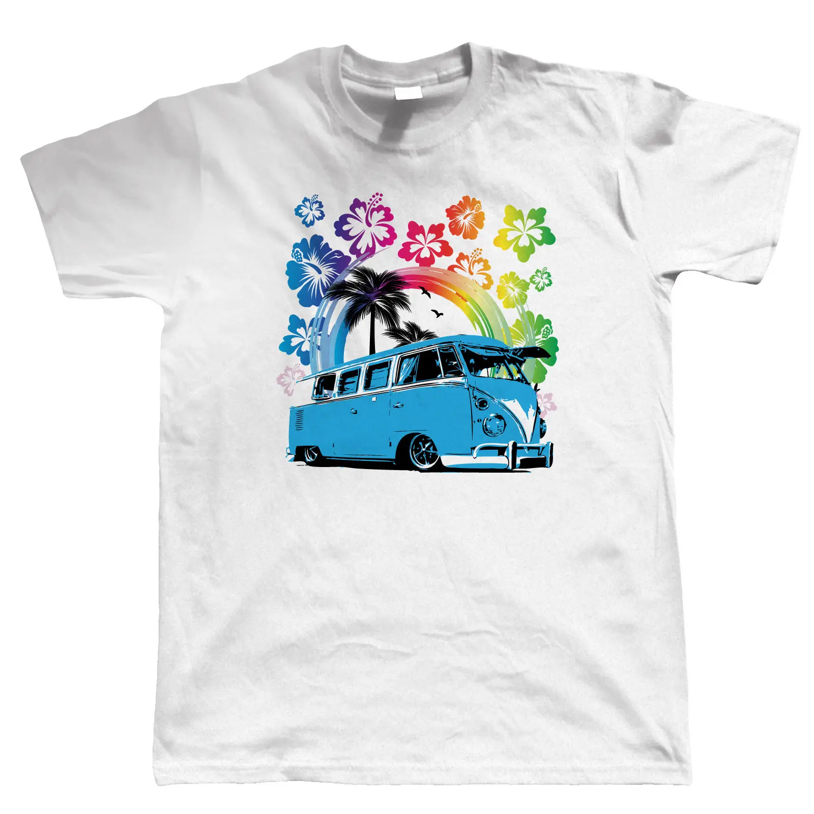 Geteilte Scheibe Футболка &quotГавайи&quot-Vee Dub Reisemobil Surfen - Geschenk Fur Vater с принтом из чистого