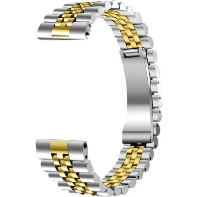 Silver-Gold Ремешок из нержавеющей стали для часов Fossil, 18 мм, 20 мм, 22 мм, ремешок для часов+ быстросъемный металлический ремешок, ремешок на запястье, браслет, черный, серебристый цвет - Цвет ремешка: Silver-Gold